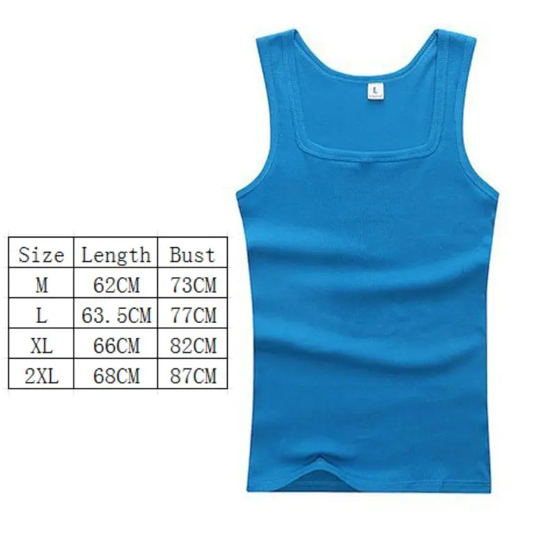 Men’s 100% Cotton Sleeveless Tank – Oversized Muscle Fit Gym T-Shirt